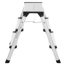 SONGMICS Ladder, 3 Step Ladder, Aluminium Ladder With 3 Non-Slip Steps, Multi-Purpose, Max. Load Capacity 150 Kg - Silver - View 9
