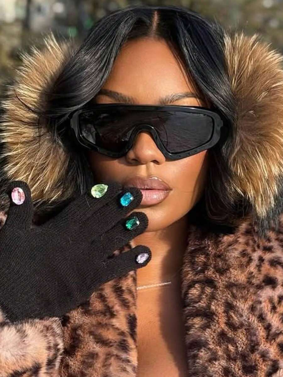 1pc One-Piece Fashion Glasses Y2K, Personalized Versatile Women's Fashion Glasses Suitable For Daily Wear, Street Photography, Vacation, Beach Accessories For Summer Beach Vacation, Outdoor, Travel