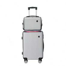Bộ du lịch 2 món: Một hộp đựng mỹ phẩm và một vali thời trang với kích thước 14 inch và 20 inch, được trang bị khóa số và dung tích lớn, phù hợp cho cả công tác và du lịch, unisex, lý tưởng cho sinh viên sử dụng hàng ngày. Vali kéo du lịch mùa thu, vali kéo có bánh xe, vali du lịch cứng cáp, vali xách tay có bánh xe, đồ dùng du lịch bền chắc, dành cho nam và nữ, phụ kiện du lịch thiết yếu, đồ dùng du lịch, đồ dùng sắp xếp du lịch. - trắng - Xem 3