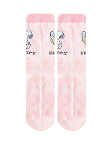 1 par de calcetines medianos y cortos unisex con diseño de dibujos animados de Snoopy, calcetines novedosos y divertidos para hombres y mujeres, adecuados para verano