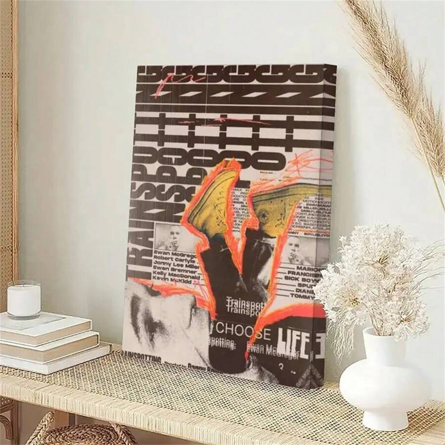 1 Pc Urban Cool, Train Fan Inspired Simple Canvas Art Print Unframed