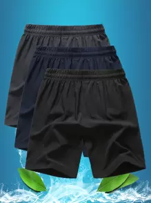 3 pezzi/confezione Pantaloncini sportivi da uomo stile boyfriend, traspiranti, per attività sportiva e allenamenti, pantaloncini casual da spiaggia per esterni