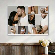 Custom Canvas Collage Photos With Your Photos Poster, Personalized Canvas Wall Art Collage Photo Printing Canvas Decorative Painting, Suitable For Valentine's Day Home Wedding, Home Decoration Collage Painting - 6 Photos, Unframed Gifts Birthday Graduation