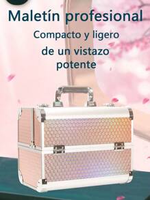 Neceser de viaje organizador ajustable, neceser profesional grande, compartimentos ajustables, neceser, organizador de cosméticos, estuche de cosméticos, organizador de cosméticos con correa para el hombro, asa de transporte
