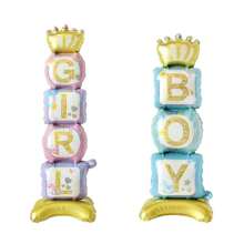 1pc Baby Shower Bear Ball In Ball Balloons Stand Crown Boy Girl Air Balloons Number 1 Balloon Birthday Gender Reveal Party Decorations
