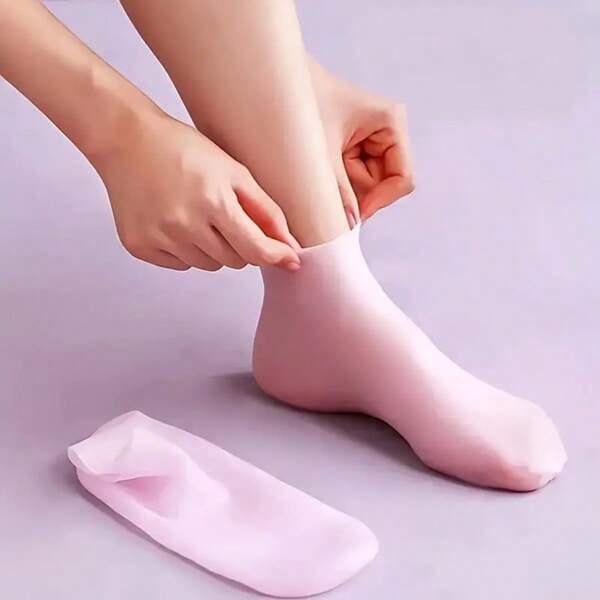 3 Paar weiche Gel-Silikon Fuß-Socken, Fuß-Pflege Massagesocken, feuchtigkeitsspendende & glättende Socken für geschmeidige Haut