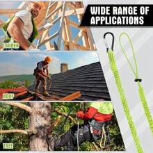 Grüner Anti-Verlust-Werkzeug-Karabiner - Sicheres & dehnbares Seil für Outdoor-Arbeiten, Hocharbeiten | Elastisches Band