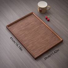 2pcs Tray & Placemat Set, Brown Premium Serving Tray Set