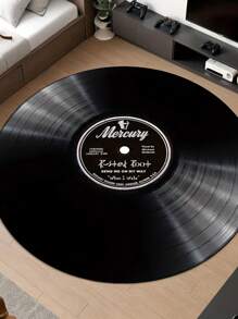 Retro Vinyl Record Fleece Rug, Plush Bohemian Style, Lightweight, Durable, Non-Slip, Washable, Suitable For Living Room, Bedroom, Bathroom And Office Decor, Perfect Home Decor For Valentine's Day, Spring, Summer, Ideal Gift For Music Lovers