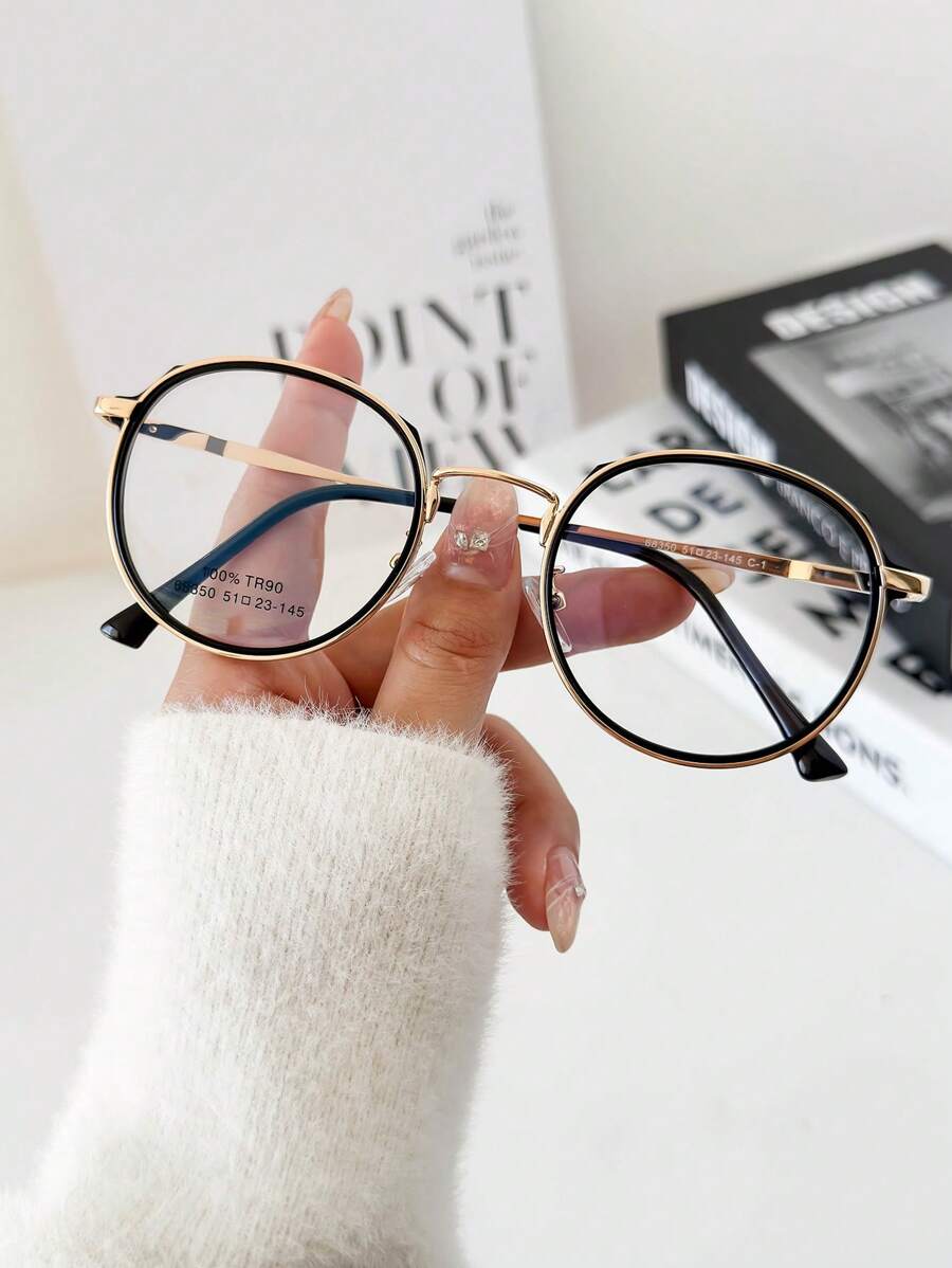 MELINDA MODA Round Women's Prescription Glasses Frame - màu đen - Xem 1
