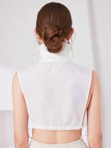 1pc Women's Detachable Adjustable Bowknot Decorated Vintage Palace Style Dickey Collar, Sexy, Minimalist For Shirt/Blouse - White - View 3