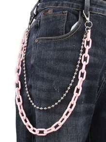 1pc Valentine Detachable Pants Chain, Green Orange Fluorescent Pants Chain - Hip Hop Waistband Chain Chain - Multicolor - View 15