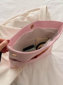 Women's Casual Vintage Simple Solid Color Clutch Bag - Baby Pink - View 6