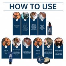 EAST MOON 5pcs/Set Beard Care Kit For Men Grooming,Beard Oil For Softens, Conditions, Moisturizes & Strengthens Mustaches, Beard Oil,Beard Shampoo,Beard Conditioner Beard Brush,Beard Comb,Gifts For Dad Or Men,Travel Essentials,Fathers Day Gift - Blue - View 7