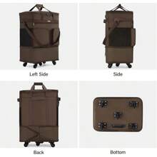 Hanke Suitcases With Wheels Expandable Foldable Luggage Bag Suitcase Collapsible Rolling Travel Bag Duffel Bag For Men Women Lightweight Suitcases Without Telescoping Handle, Black - 咖啡升級版2 - 查看 10