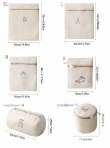 1 件彩色刺绣加厚洗衣袋、洗衣机保护网袋、内衣、胸罩和衣服洗漱袋 - 淡紫色 - 查看 10