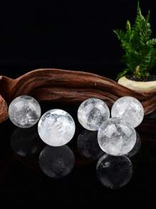 1pc Elegant Natural White Crystal Ball 3cm, Home Decor Desk Ornament Gift