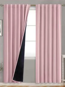 1pc 100% Blackout Solid Color Coated Membrane Curtain, Modern Minimalist Style UV Protection, Sound Insulation, Privacy, Lightweight Pole Pocket No Drill, Year-Round Use Curtains Curtains For Living Room Kitchen Room Decor Home Decor Living Room Kitchen Decor Living Room Decor Room Decor Curtains Bedroom - Pink - View 7