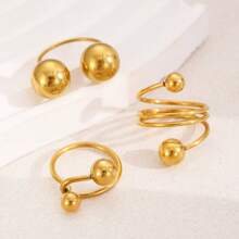 Stainless Steel Sphere Ring, Small & Large Ball Ring Accessories For Women