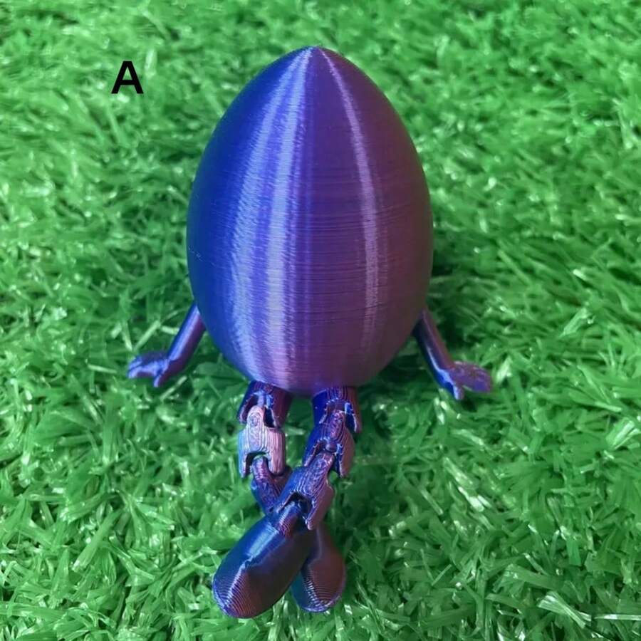 3D 打印复活节彩蛋小雕像 - 塑料收藏品拼接蛋形桌面装饰，适用于家庭和办公室，多功能室内/室外节日装饰品 - 彩色 - 查看 1