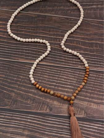 1 件图案流苏长项链，百搭实用