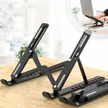 Baofeng 1pc Plastic Desktop Laptop Stand For Improved Ergonomics, Adjustable Height Cooling Base, Foldable Stand For Desktop Vertical Monitor - Black - View 2