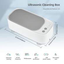 Portable Jewelry Cleaner - 3 Modes, 45KHz, For Glasses/Rings/Earrings/Watch Straps - White - View 3