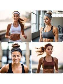 8-Pack Random Colors, Elastic Non-Slip Soft Cloth Headbands, Multi-Color Fashion Women's Hair Accessories - Suitable For Yoga, Running And Sports Headband Head Bands For Women Headbands For Women - Multicolor - View 7