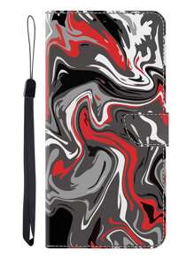 GLANDOTU Compatible With Samsung Redmi PU Faux Leather Mobile Phone Wallet With Motifs Foldable Base Card Slots Sturdy Design Precise Fit Flowers Dragonflies