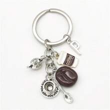 26个字母钥匙扣咖啡豆吊坠咖啡钥匙链休闲钥匙扣创意纪念品礼品汽车饰品包包饰品学院风可爱哥特风Y2K
