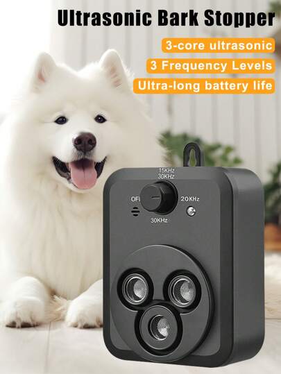 新款超声波猫狗防吠器，高功率三模式训狗器，免提，智能识别，自动防吠，10米范围，防止狗吠