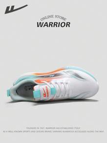 WARRIOR 1 双 2025 新款男士拼色跑鞋，轻便健身运动鞋，透气休闲运动鞋，软底徒步鞋，脚感包裹性好，穿着舒适 - 白綠桔 - 查看 7