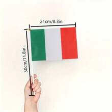 Italienische Nationalflagge, italienische Handfahnen, vielseitig einsetzbar für Veranstaltungen, Partys, Geschäfte, Sport, Festivals, Inneneinrichtung, Außendekoration, Gartendekoration, Feiertags-Dekoration - Verschiedenfarbig - Übersicht 7