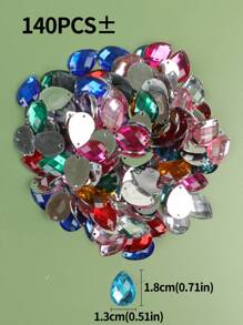Akcesoria DIY: mieszanka kolorowych akrylowych koralików diamentowych, brokatowych cekinów i laserowych cekinów, stosowana w szyciu odzieży, około 200 szt. (50 g w opakowaniu)