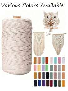 2 mm*100 m Corde de macramé, fil naturel épais, corde tressée synthétique filée au cœur, corde de macramé à 4 torons pour suspensions murales, accroches, DIY, décorations de la maison, emballages cadeaux