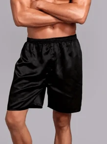 1pc Men's Casual Loose Thin Silk Comfortable Shorts, Summer Homewear Sleepwear - View 4