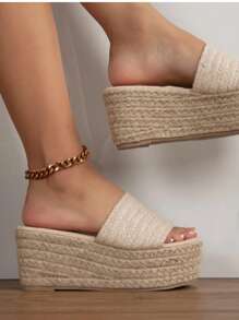 Mujer Sandalias De Alpargata Plataforma-85540 - Beige - View 2