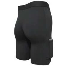 Men's Cycling Shorts With Side Pockets, Thermal, Elastic, Support - 黑色 - 查看 3