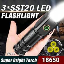 1pc Mini Portable Multifunctional Hat Clip Flashlight With 3 Modes, Bright Light, Magnetic Absorption, Hammer For Self-Defense, Aluminum Alloy Material, Suitable For Outdoor Adventures, Car Emergency Use