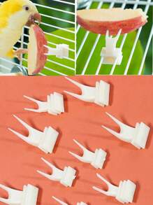 鹦鹉水果叉、鸟笼喂食器、塑料蔬菜夹、牡丹凤凰鸟喂食用品 - 彩色 - 查看 3