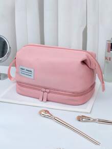 1pc Customizable Expandable Men's Toiletry Bag, Personalized Embroidered Text Storage Pouch, Portable Travel Cosmetic Bag, Large Capacity Grooming Kit, Wet & Dry Separated Wash Bag, Suitable For Daily Use And As A Gift For Family, Friends, Father, Christmas, Easter, Father's Day, Valentine's Day, Birthday - Multicolor - View 9