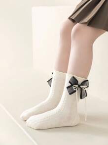 3 đôi tất cổ ngắn ren nơ mỏng nhẹ mùa hè, kiểu dáng công chúa Lolita, thích hợp để mang hàng ngày với giày da nhỏ. - Nhiều màu - Xem 4