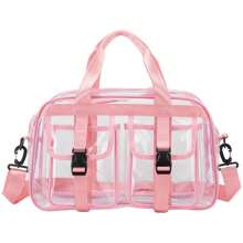 Large Capacity PVC Travel Bag, Transparent Jelly Waterproof Shoulder Beach Lightweight Tote Handbag For Sports & Swimming - Multicolor - View 13