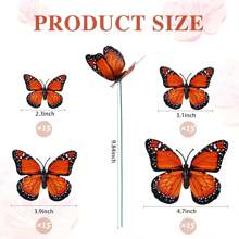 Vicenpal Monarch Butterfly Stakes Waterproof Garden Butterfly Ornaments 4 Different Sizes 3D Monarch Butterfly For Day Of The Dead Dia De Los Muertos Decor Halloween Party Supplies - 100 - View 8