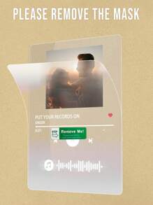 1pc Custom Music LED Night Light, Custom LED Music Plaque, Personalized LED Light With Picture And Wooden Base, Personalized Song Acrylic Plaque, Custom Picture Song Light, Music Photo Plaque Gift, Light Up Music Plaque, Valentine's Day Gift, Couple Gift, 1st Anniversary Gift, Housewarming Gift, Gift For Boyfriend/Her/Wife/Husband