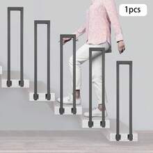 SENDERPICK Ringhiera per scale esterne, corrimano interno, ringhiera per scale esterne, nera, a forma di U, corrimano laterale, barra di supporto per soffitta/corridoio, ringhiera decorativa moderna (H*W) 85 * 20 cm