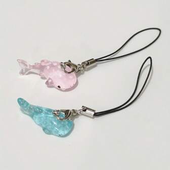 1 pieza Adorable accesorio de cordón para teléfono en forma de ballena jorobada de resina, decoración marina de moda como regalo para madre, familia, amigos, cumpleaños, vacaciones, accesorio para teléfono