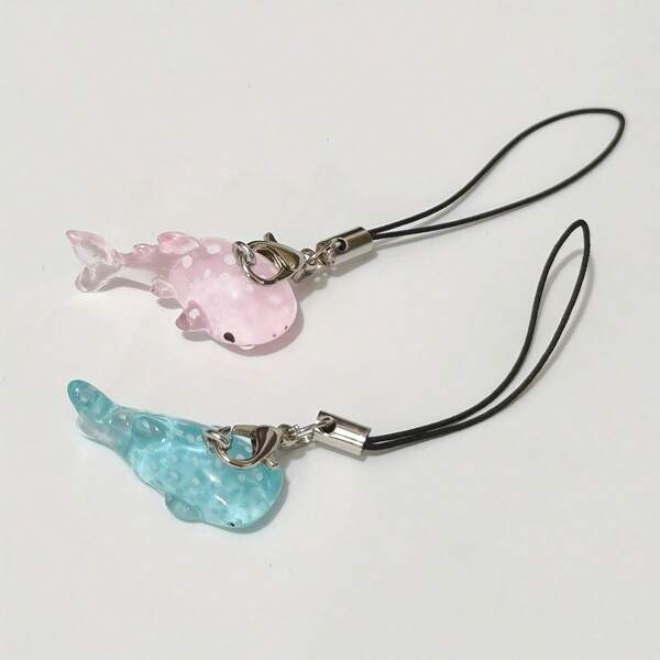 1 szt. Uroczy mini smycz do telefonu z żywicy wielorybiego rekina, modny dodatek do dekoracji telefonu ze zwierzęciem morskim, prezenty dla matki, rodziny, przyjaciół, urodziny, świąteczny urok telefonu, łańcuszek do telefonu