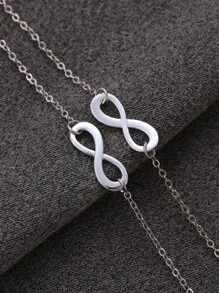 1pc Fashionable Metal 8-Shaped Eyeglass Chain, Women Creative 8-Shaped Sunglasses Lanyard Versatile Eyeglasses Chain - Silver - View 4