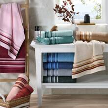 Bath Towel Set 4 Pieces 100% Cotton Thick Super Soft Terry Excellent Absorption New Premier Valletex - Krem - View 7